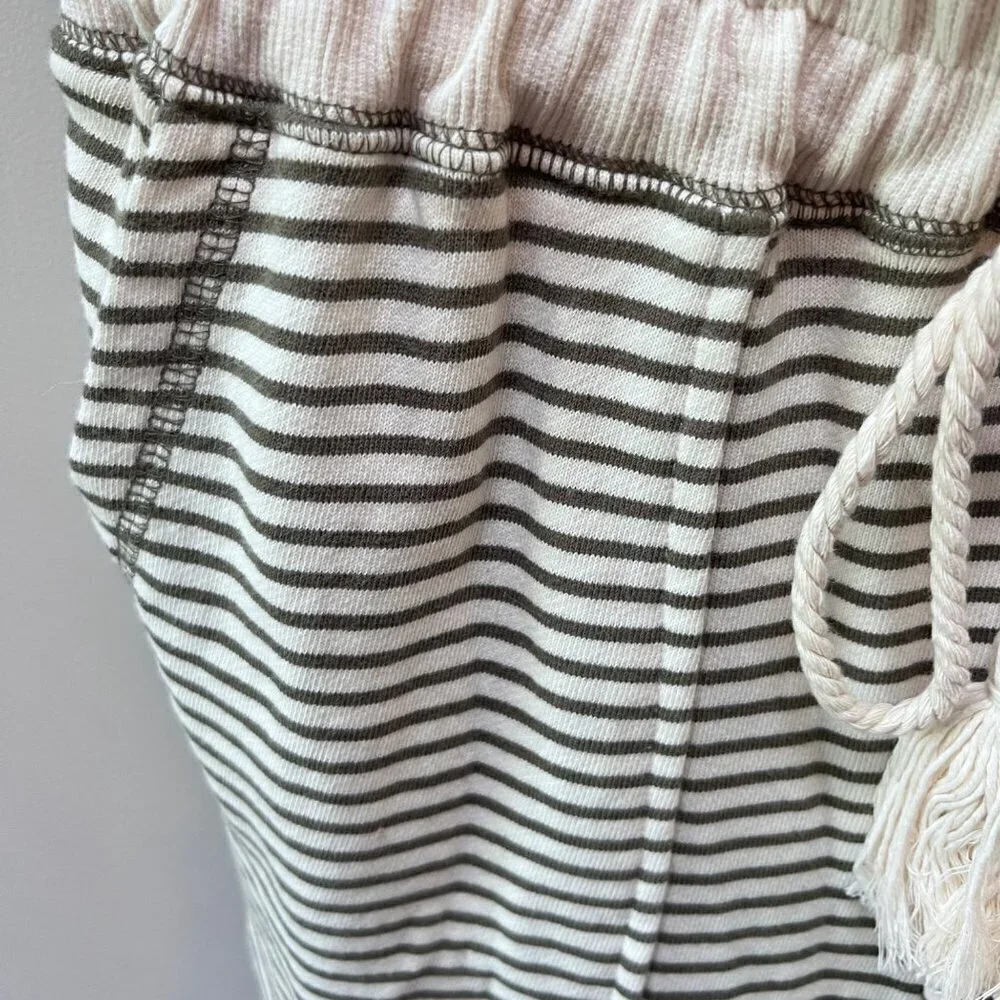 Anthropologie‎ Size S Striped Knit Joggers Tassel Cozy Lounge Pants Boho